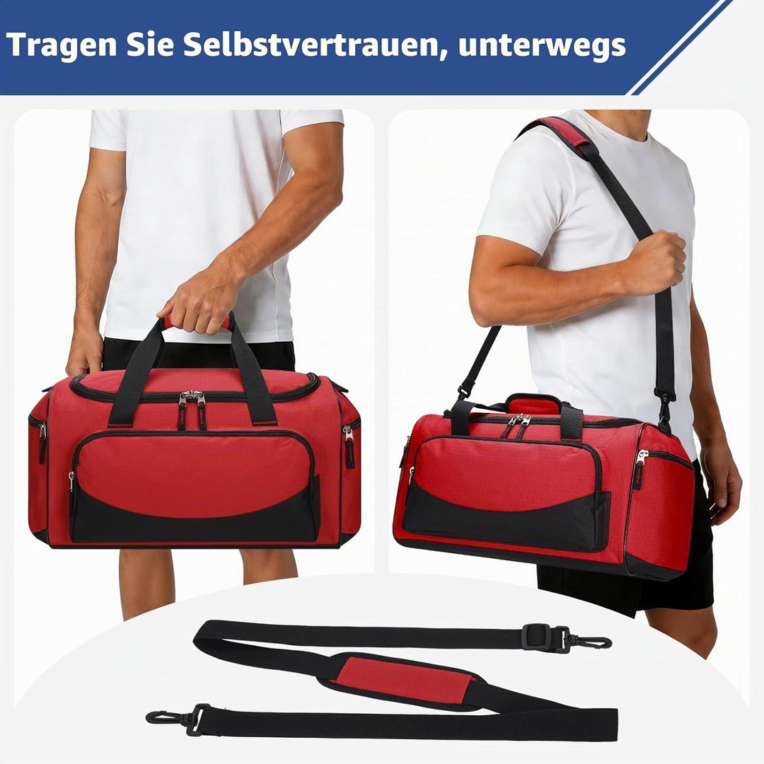 30L Kleine Sporttasche Reisetasche - 43x26x26cm Handgepäck Weekender Gym Tasche für Sport Training U