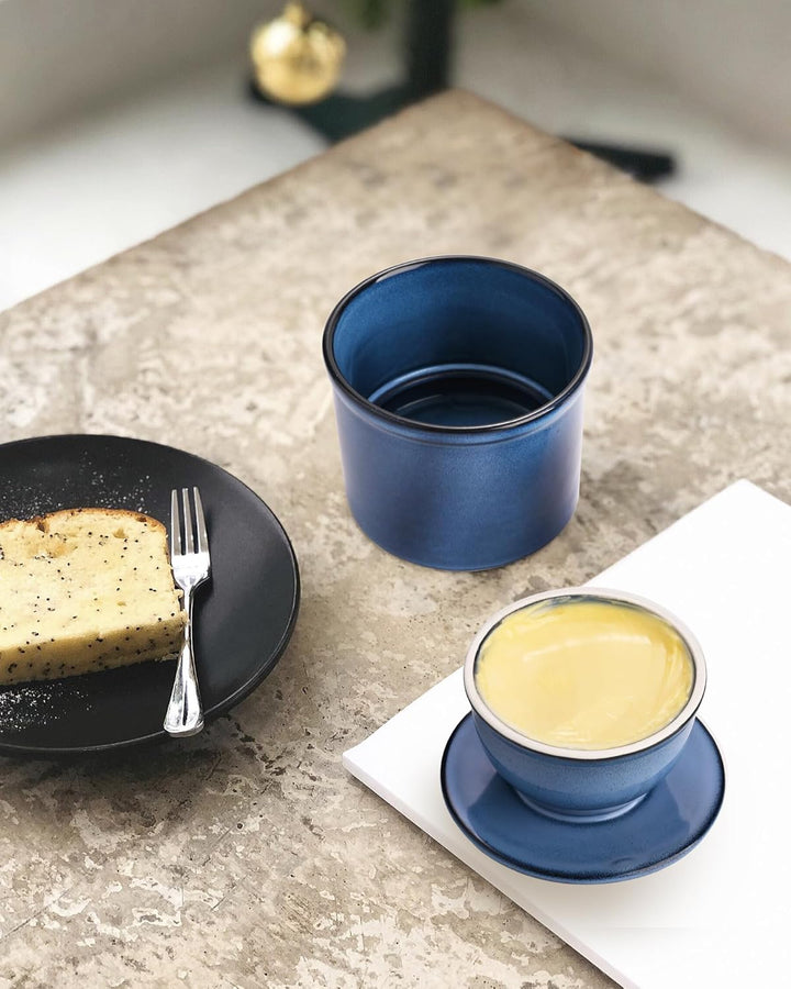 Jersinwei Französische Butterdose Wassergekühlt mit Wasserlinie Keramik Butterglocke für streichfähi