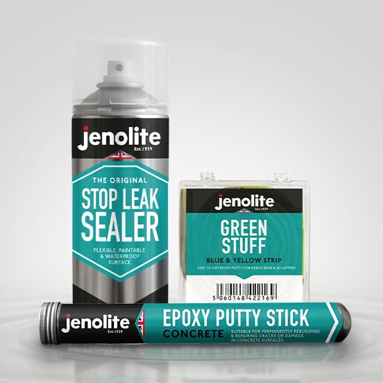 JENOLITE Stop Leak Dichtungsspray | SCHWARZ | Wasserdichter Dichtstoff | Stopft, Versiegelt & Behebt