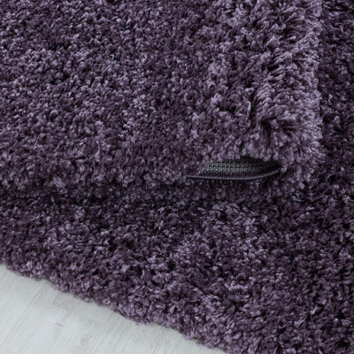 HomebyHome Shaggy Teppich Wohnzimmer Flauschiger Teppich Violett 100x200 cm Läufer Flur Einfarbig -