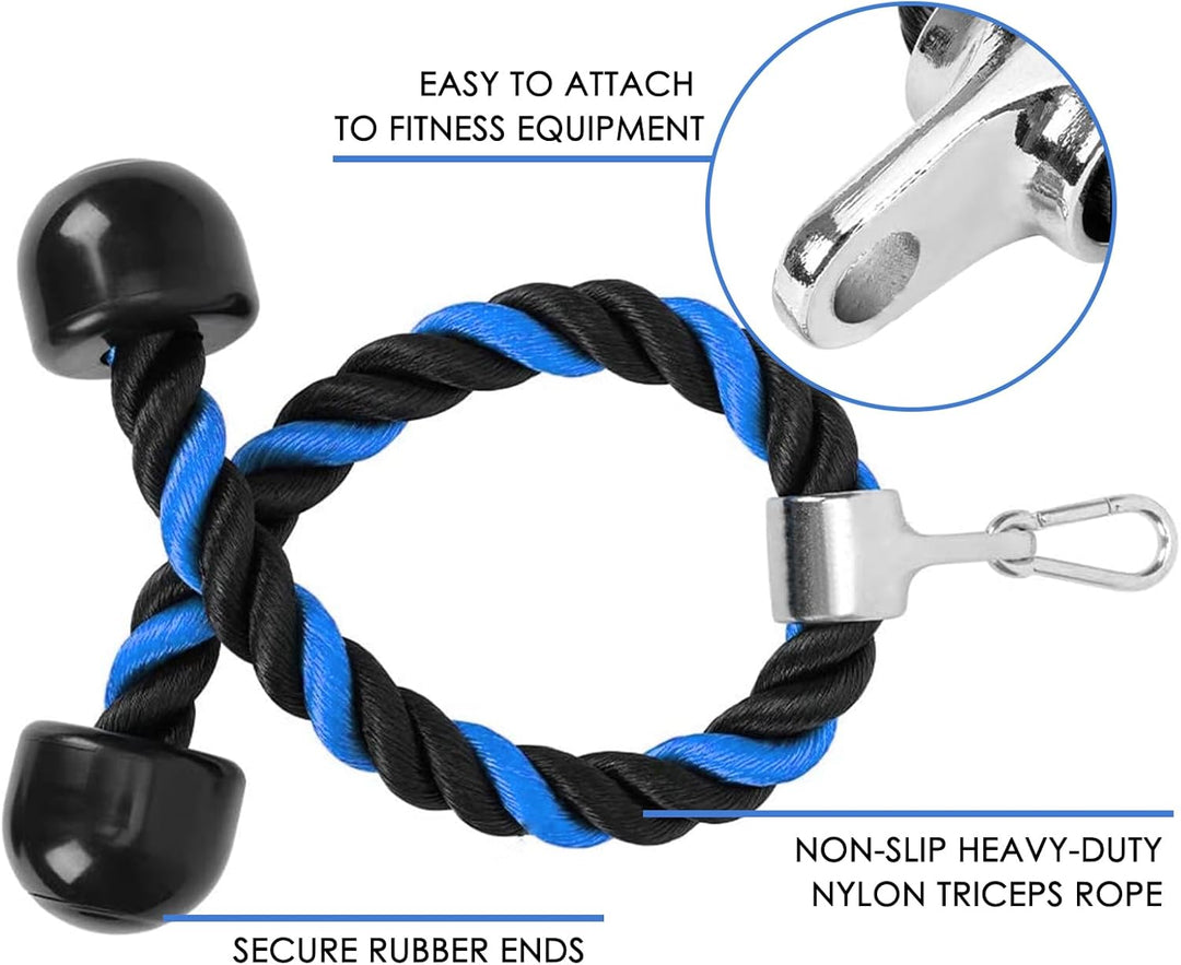 LAPONO Nylon Trizepsseil, Kraftstation Trizeps Seil Pull Down Gedrehtes Seil Trizepstau zum Herunter