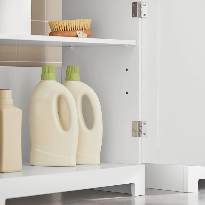 SoBuy BZR18-W Waschbeckenunterschrank Badschrank Waschtisch Unterschrank Badmöbel weiss BHT ca: 60x6