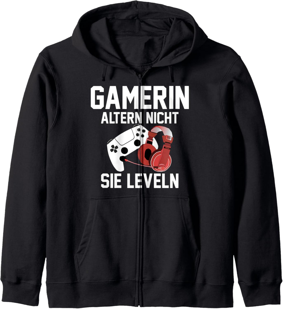 Gamerin altern nicht sie leveln Video Game Spieler Zockerin Kapuzenjacke