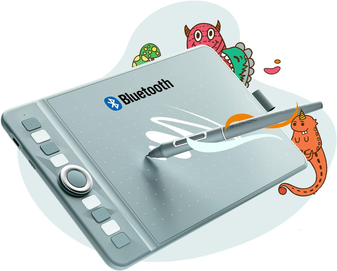 GAOMON WH851 Drahtloses Grafiktablett, Batteriefreier AP519 Digitaler Stift, 8 Programmierbare Druck