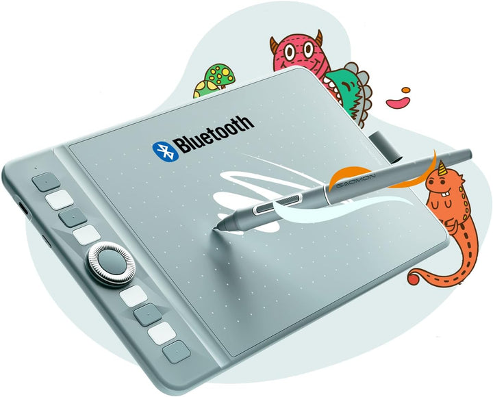 GAOMON WH851 Drahtloses Grafiktablett, Batteriefreier AP519 Digitaler Stift, 8 Programmierbare Druck