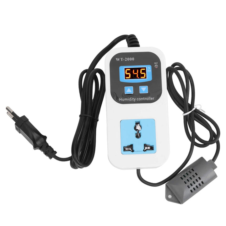 FTVOGUE Digitaler Feuchteregler WT-2000 Befeuchtung Entfeuchtung Schaltersteckdose 0%~99% RH mit Feu