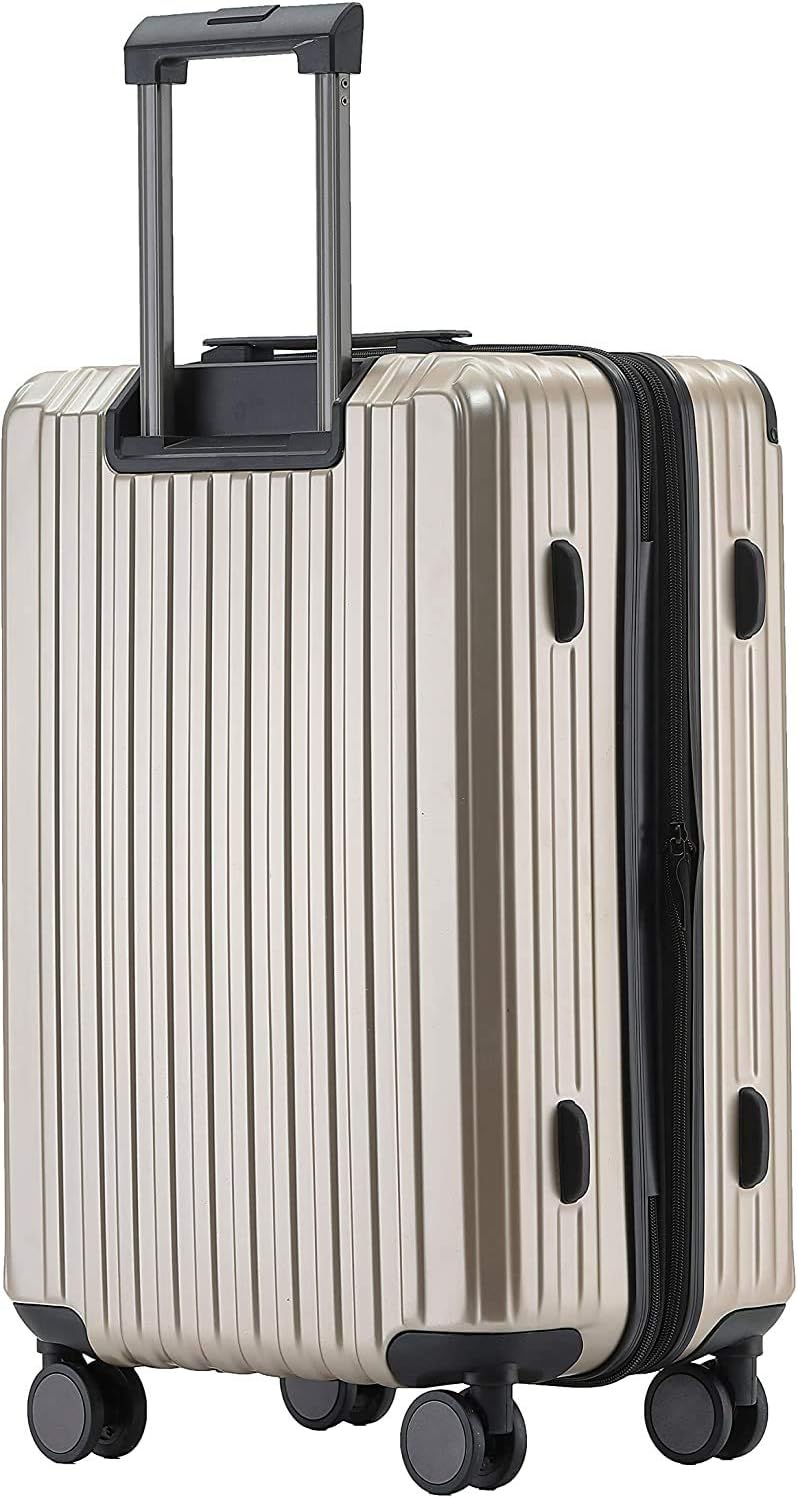 M816 TSA-Schloss Koffer Reisekoffer Trolley Kofferset Hardschale Boardcase (Champagner, Mittler Koff