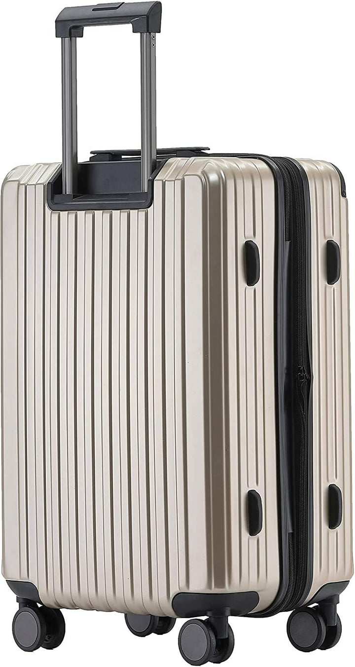 M816 TSA-Schloss Koffer Reisekoffer Trolley Kofferset Hardschale Boardcase (Champagner, Mittler Koff