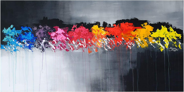 Monica Mirafiori I 100% HANDGEMALT I Gemälde Limited Edition 140x70cm | Gemälde Handgemalt | Acrylge