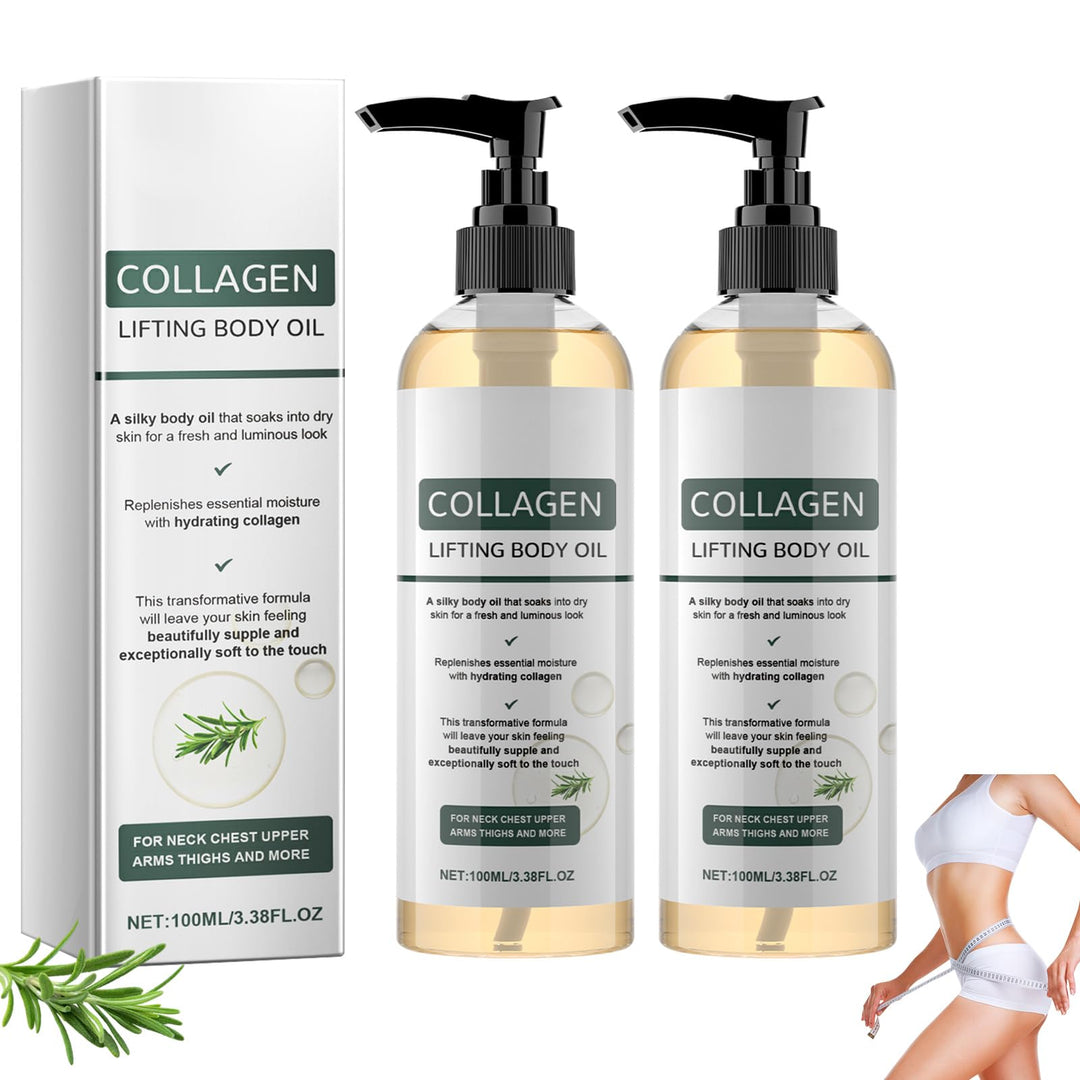 Collagen Lifting Body Oil, 2PC Collagen Lifting Körperöl, Körperöl Straffend, Feuchtigkeitsspendende
