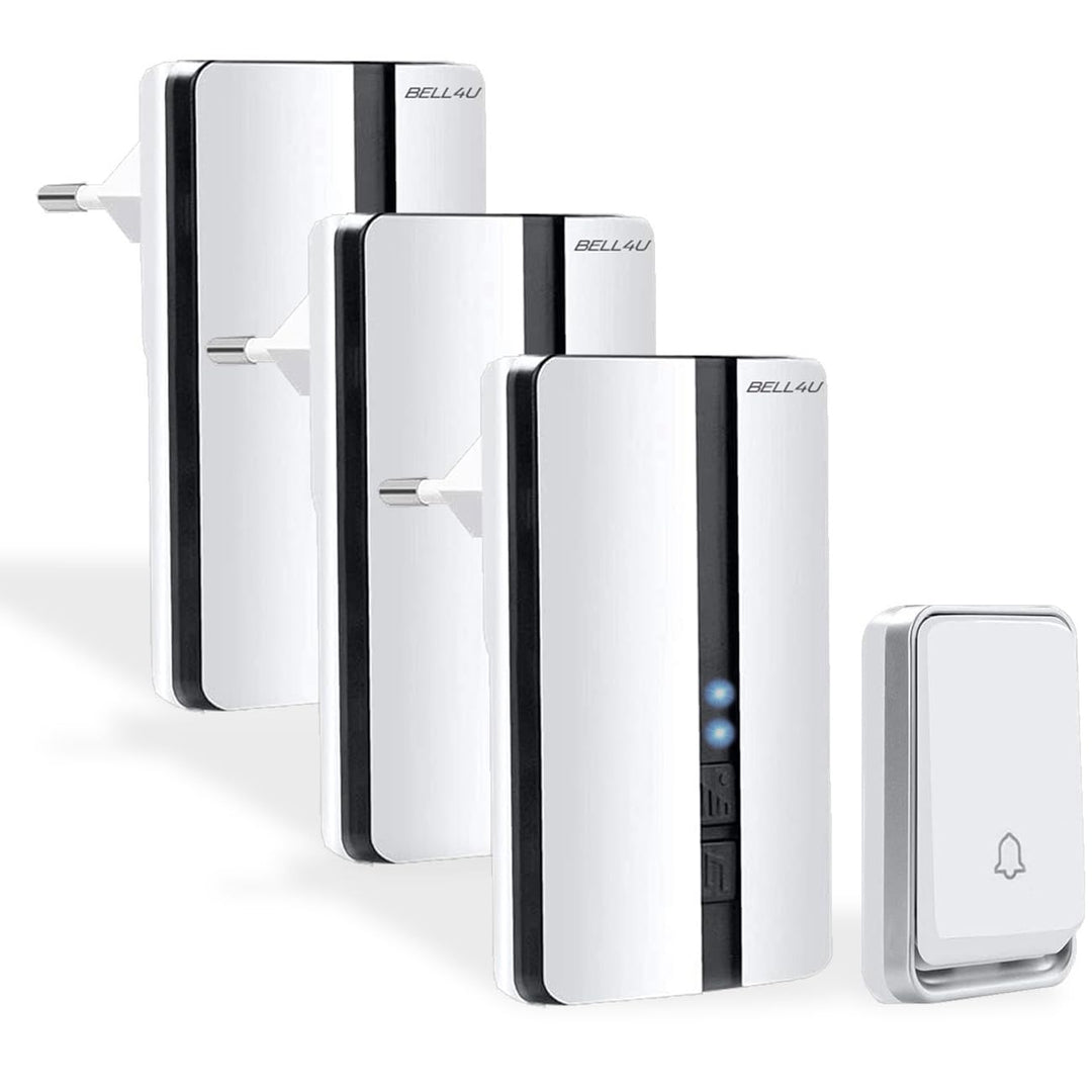Funkklingel Set, batterielos, 1 Sender, 3 Empfänger | Keine Batterien erforderlich, 200 m Reichweite