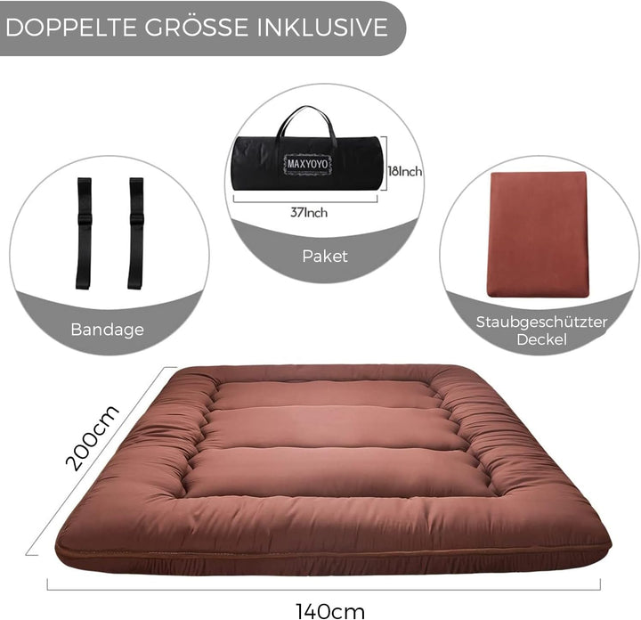MAXYOYO Klappmatratze Futon Matratze Bodenmatratze Gepolsterte Japanische Tatami Gesteppte Bett, Dic