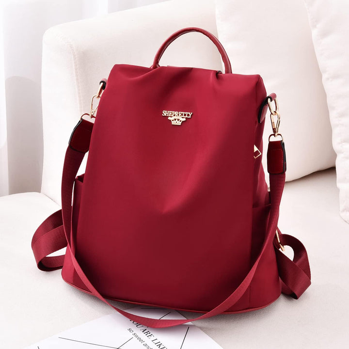 shepretty Damen Rucksack Anti Diebstahl Umhängetasche Multifunktions Schultaschen 8864-rot 32*14*33c