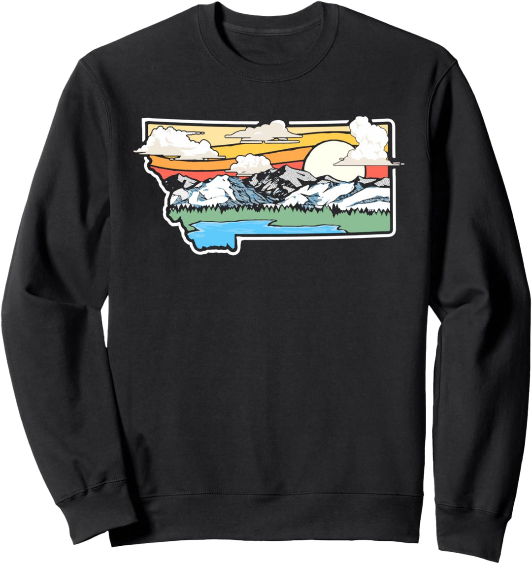 Vintage Montana Outdoors Retro Mountains & Nature Graphic Sweatshirt