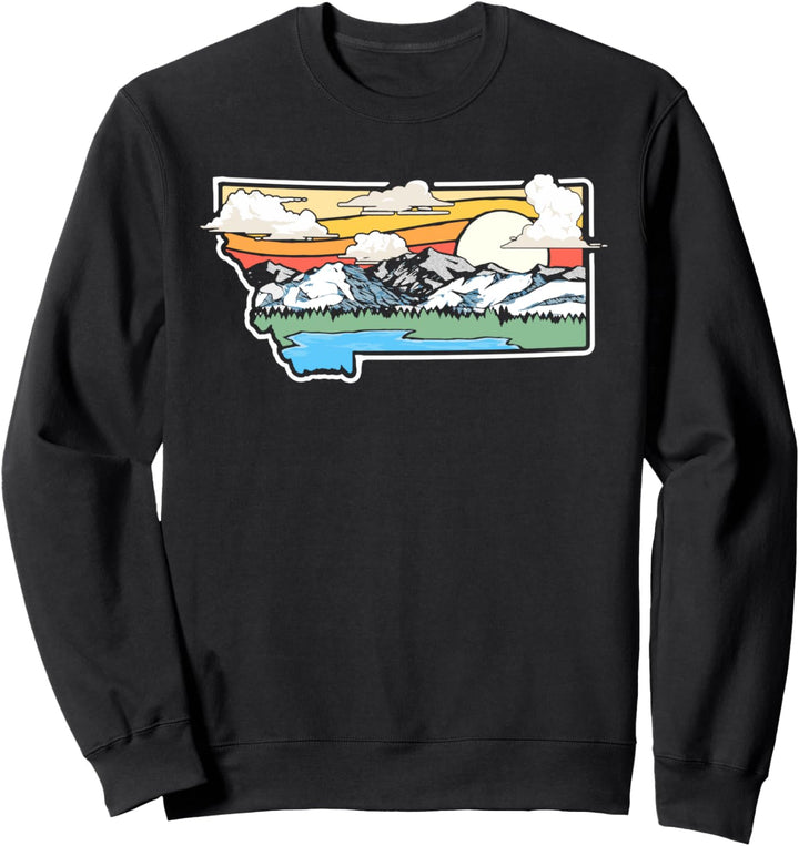 Vintage Montana Outdoors Retro Mountains & Nature Graphic Sweatshirt