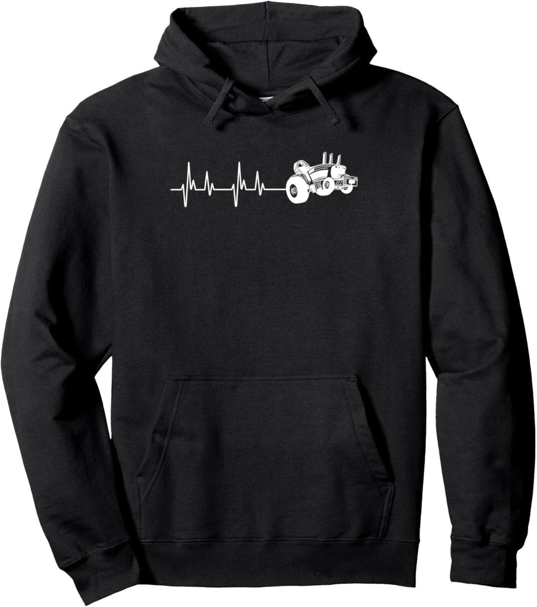 Herzschlag Herzlinie Herzfrequenz Traktor Landwirt Sport Pullover Hoodie