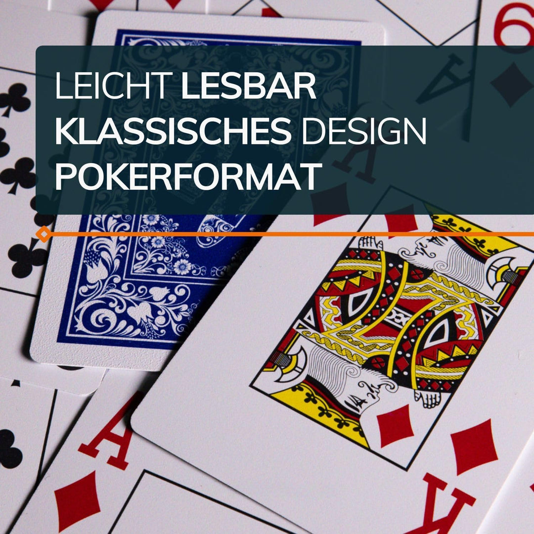 Bullets Playing Cards, 2X 54 Plastik Pokerkarten, Doppelpack, 4 Eckzeichen, Jumbo-Index, inklusive C