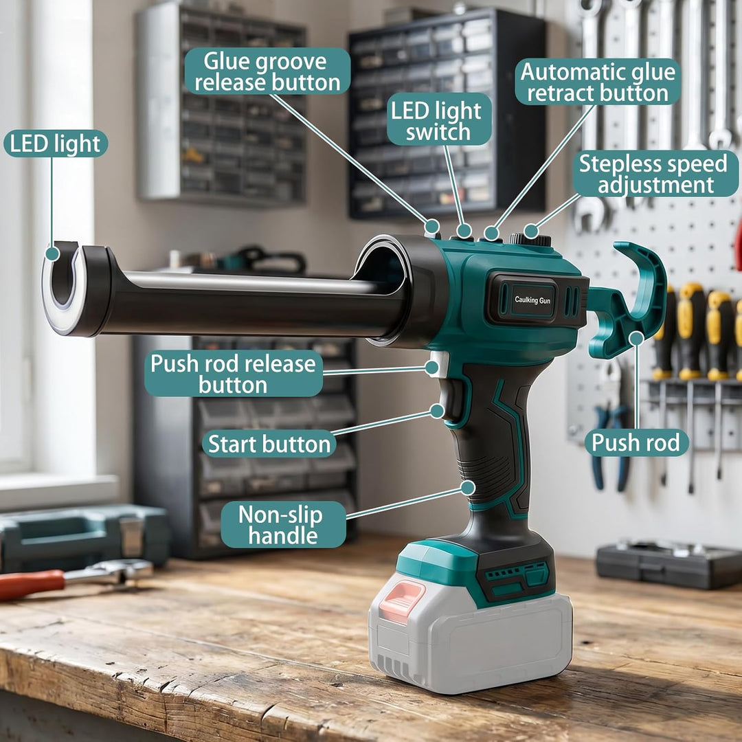 Akku Kartuschenpresse, 18V Kompatibel mit Makita Batterie (B-Serie), Stufenlose Geschwindigkeit 71-2