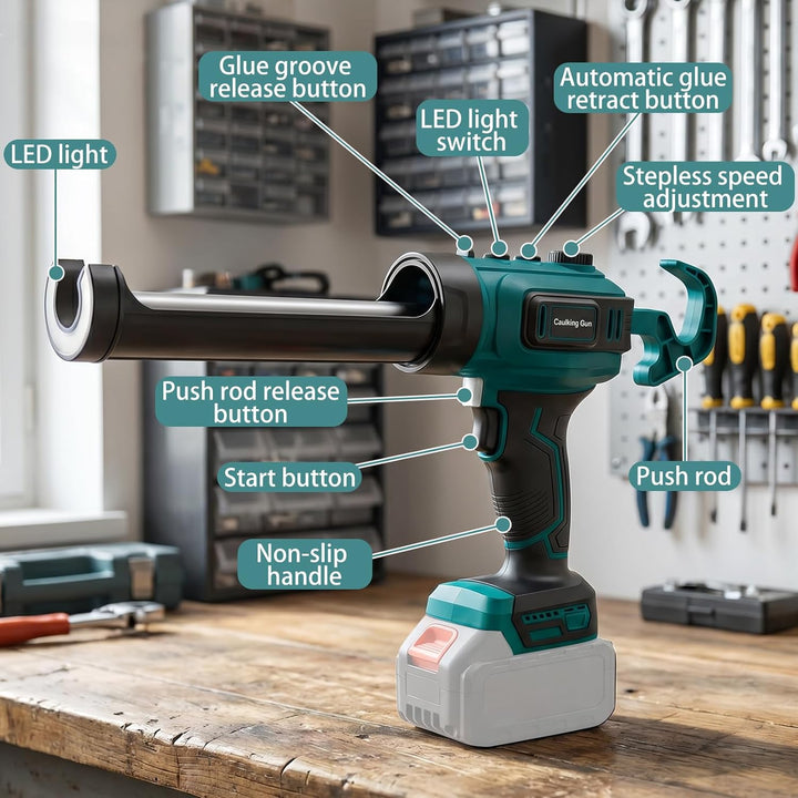 Akku Kartuschenpresse, 18V Kompatibel mit Makita Batterie (B-Serie), Stufenlose Geschwindigkeit 71-2