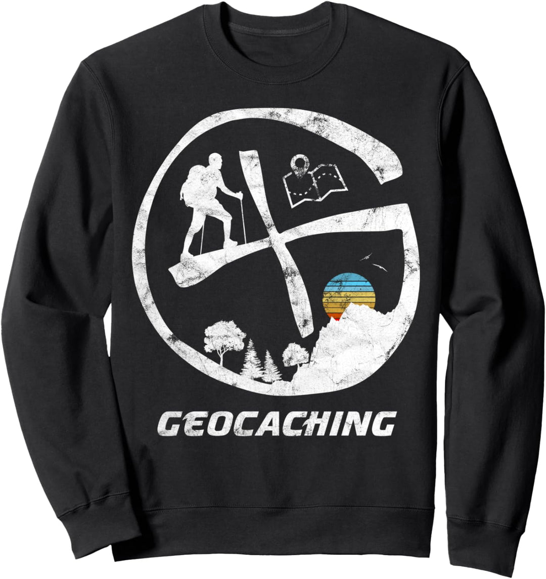 Geocache Suche Geocaching GPS Geo Cachen Outdoor Vintage Sweatshirt