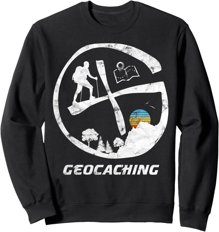 Geocache Suche Geocaching GPS Geo Cachen Outdoor Vintage Sweatshirt