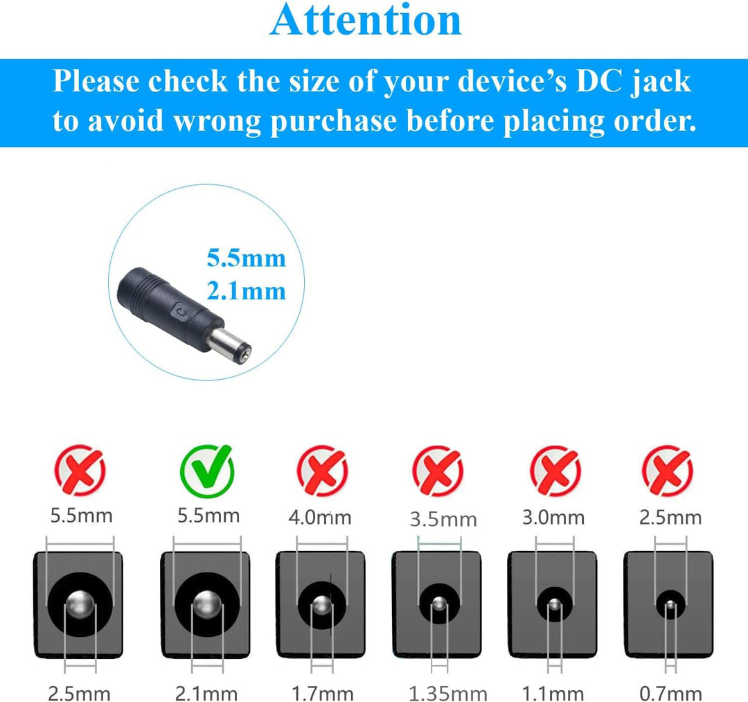 Security-01 2er Pack AC zu DC 12V 1A Netzteil Adapter, Stecker 5,5mm x 2,1mm für CCTV-Kamera LED Str