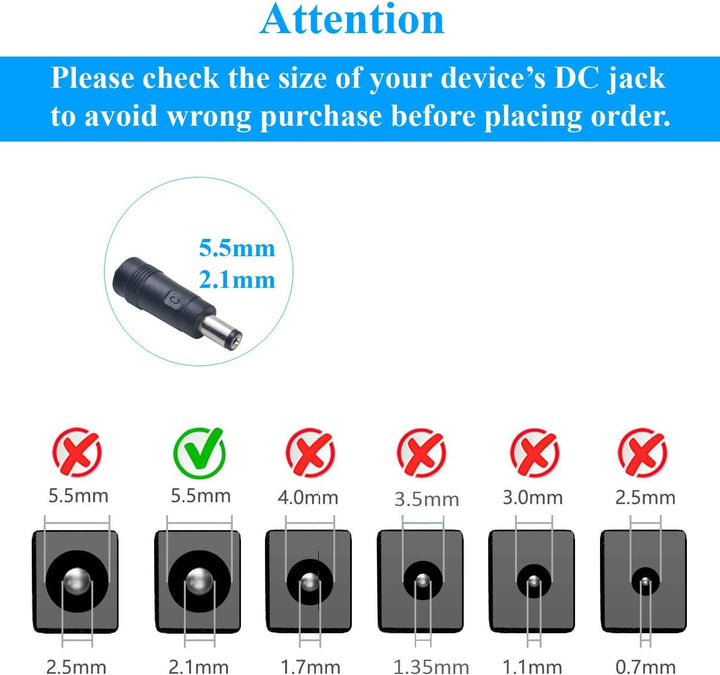 Security-01 2er Pack AC zu DC 12V 1A Netzteil Adapter, Stecker 5,5mm x 2,1mm für CCTV-Kamera LED Str