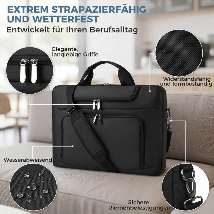BERTASCHE Laptoptasche 17 Zoll - 17,3 Zoll Notebooktasche für Herren Damen, Computertasche für Reise