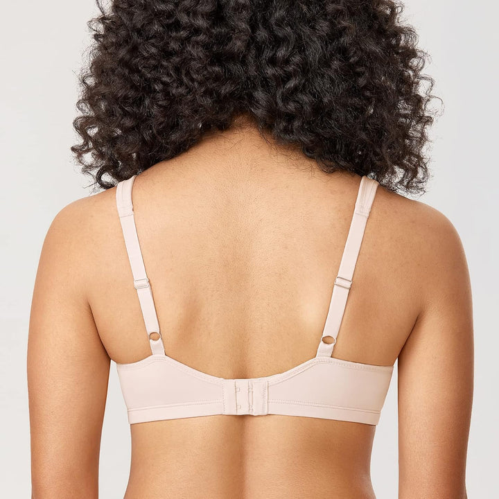 DELIMIRA Damen Minimizer BH mit Bügel Grosse Brüste Starker Halt Seamless Tshirt BHS Soft 70C Rose W