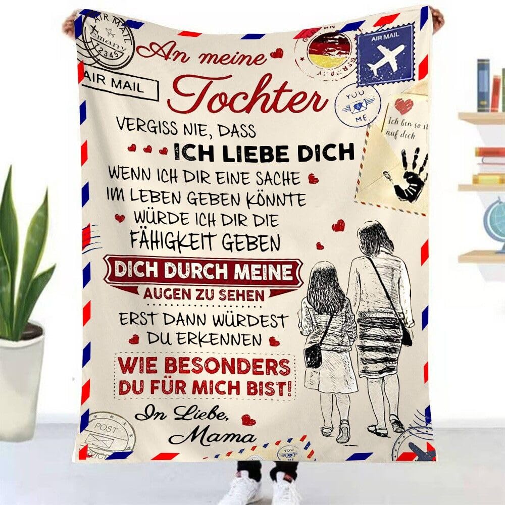 Personalisierte Decke 150×200 cm – Superweicher Flanell, individualisierbar mit Foto/Text Für Tochte