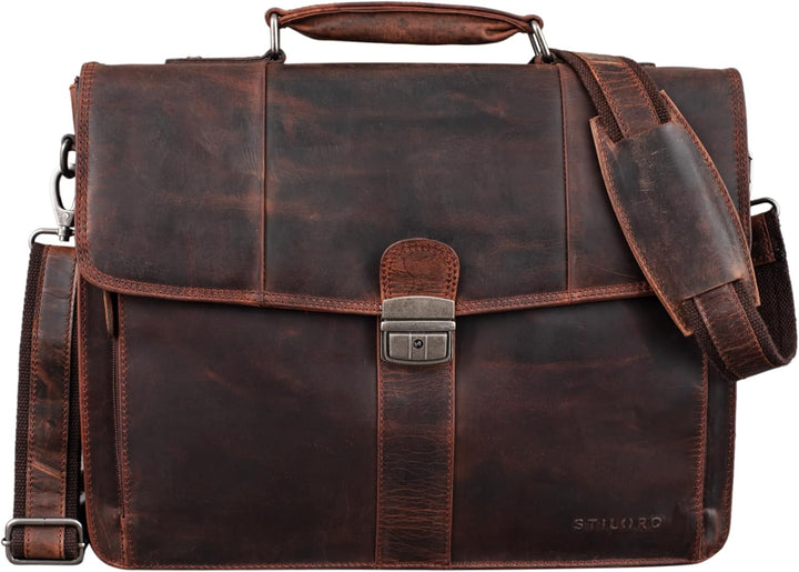 STILORD 'Havanna' Leder Businesstasche A4 Gross Klassische Aktentasche Arbeitstasche Abnehmbarer Sch