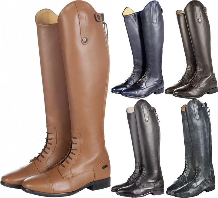 HKM - Damen Reitstiefel VALENCIA Leder cognac kurz Schwarz 37 EU, Schwarz 37 EU