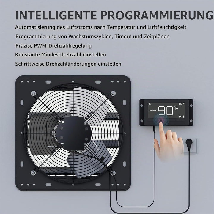 Aygrochy Smart 350mm abluftventilator mit WiFi app für Keller Garage, 350mm