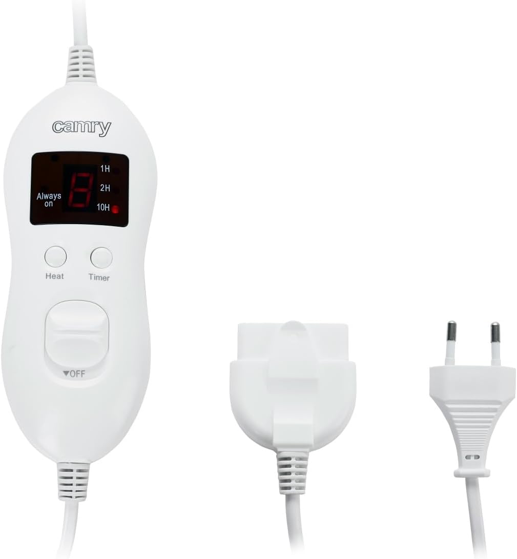 Camry CR-7416 Elektrische Bettheizung, 60 W, 8 Temperaturstufen, Timer, waschbar, 150 x 100 cm, Über