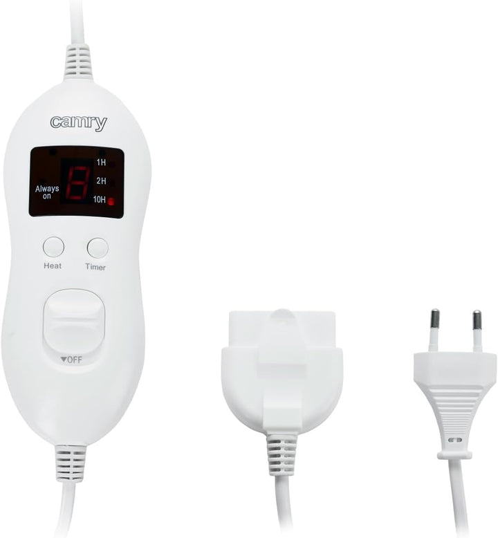 Camry CR-7416 Elektrische Bettheizung, 60 W, 8 Temperaturstufen, Timer, waschbar, 150 x 100 cm, Über