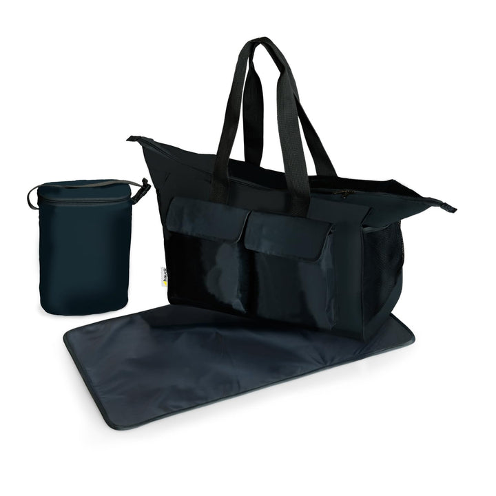 Hauck Care Me Grosse Multifunktionale Wickeltasche inklusive Wickel-Unterlage, Isolierter Flaschenha