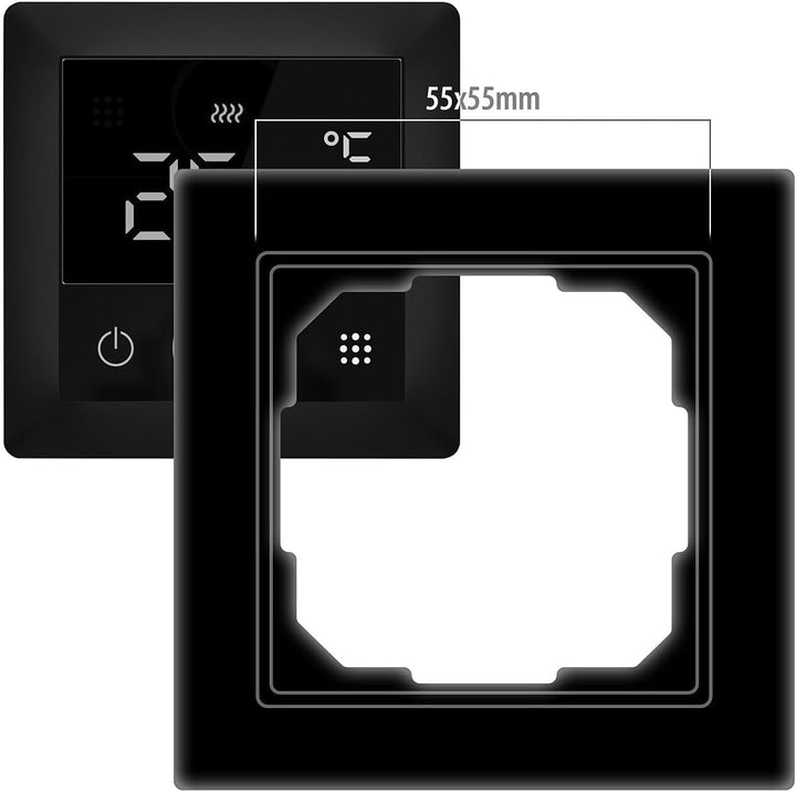revolt Thermostat Heizung WLAN: 2er-Set WLAN-Fussbodenheizungs-Thermostate mit Sprachsteuerung, schw