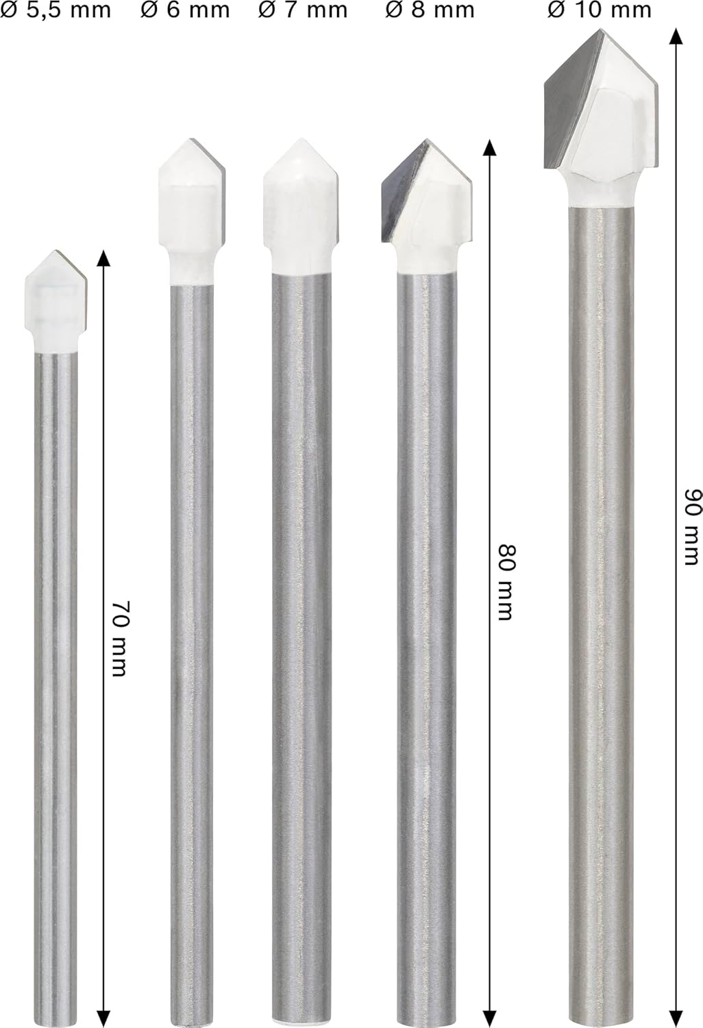Bosch Accessories Professional 5tlg.Fliesenbohrer Set CYL-9 SoftCeramic (für weiche Keramik Fliesen,