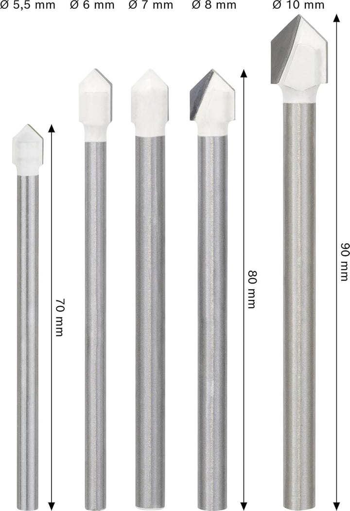 Bosch Accessories Professional 5tlg.Fliesenbohrer Set CYL-9 SoftCeramic (für weiche Keramik Fliesen,