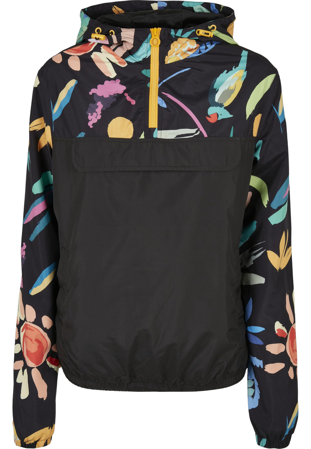 Urban Classics Damen Jacke Windbreaker zum Überziehen für Frauen mit Kapuze, Ladies Mixed Pull Over