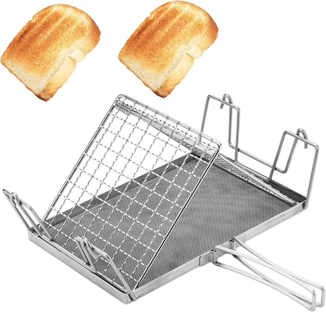 Edelstahl Camping Toaster, Faltbares Grillkorb für Brot, Hitzebeständig,Toast Racks Faltbarem, Mehrz