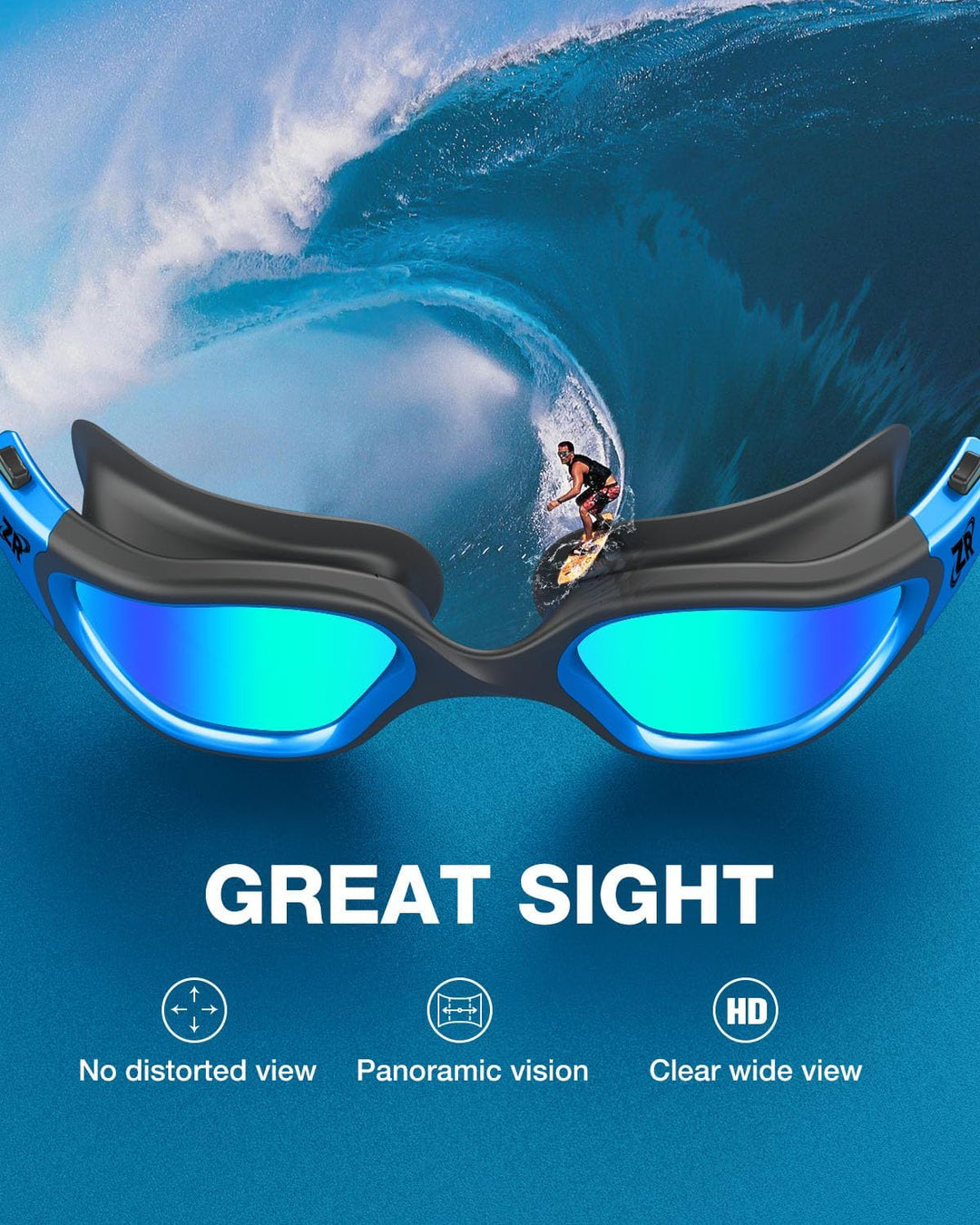 ZIONOR G1 - Polarisierte Schwimmbrille für Unisex und Erwachsene und Damen, beschlagfrei, 100% UV-Sc