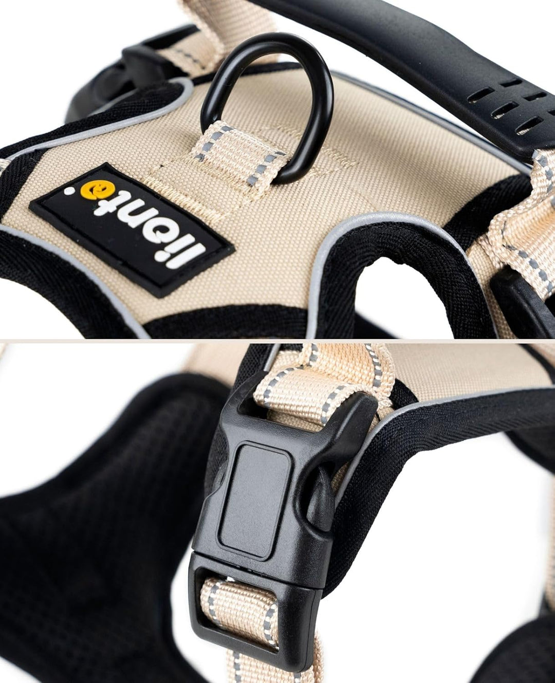 lionto Hundegeschirr gepolstert aus weichem Nylon, Grösse XL, reflektierendes Anti Zug Geschirr für
