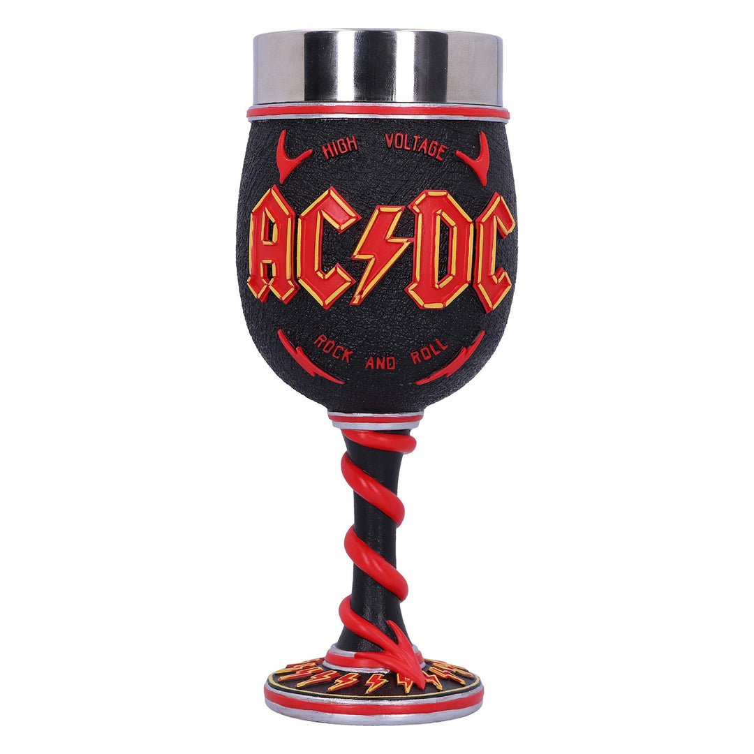 Nemesis Now AC/DC Hochspannung Rock and Roll Kelch Beleuchtung Hörner Weinglas, Glas Edelstahl Harz,