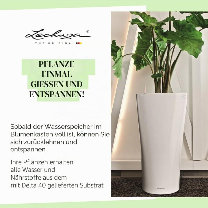 LECHUZA DELTA Premium 40 anthrazit metallic 15543 Anthrazit Metallic 39x39x75.5 cm Single, Anthrazit