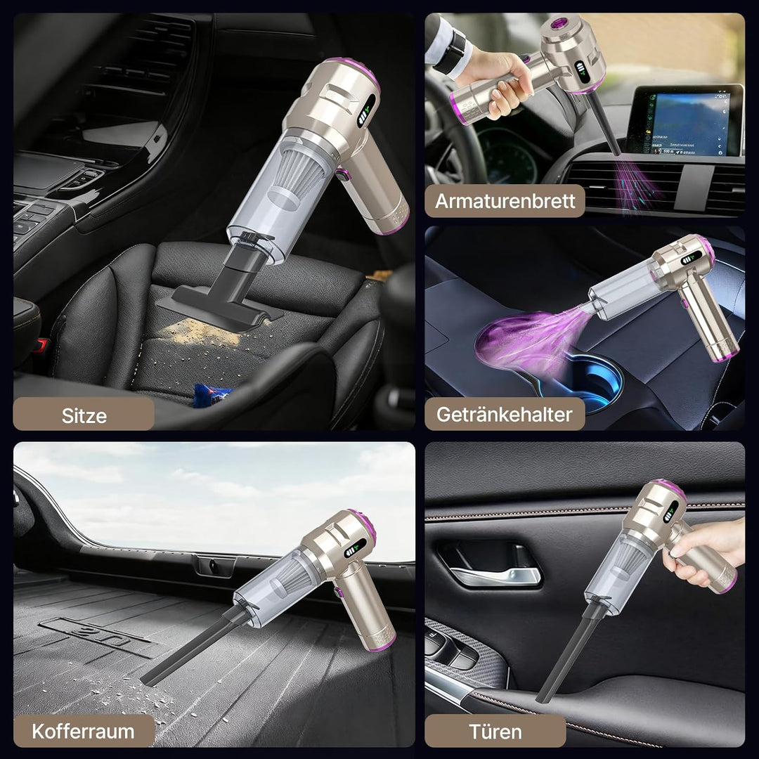 Piwaal Handstaubsauger Akku 4-in-1, 22000Pa kabellos Auto staubsauger mit Bürstenloser Motor, Elektr