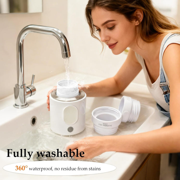 Flaschenwärmer Baby 4-in-1, Tragbarer Babykostwärmer mit Präzisionstemperatur (37°C) & 4 Modi, 360°