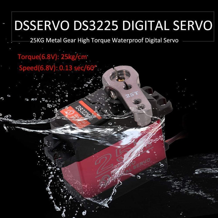 YUNIQUE DEUTSCHLAND Full Metal DS3225 Digital Servomotor 25KG Servo für LKW, Radfahrer 25T für Rennw