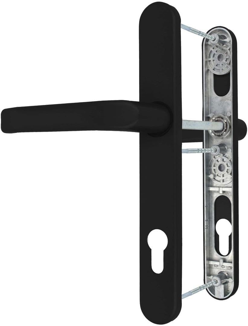 Premium Drückergarnitur Saturn DHS 92mm - Oval - Griff-Griff, Farbe:Schwarz RAL 9005, Schildbreite:5