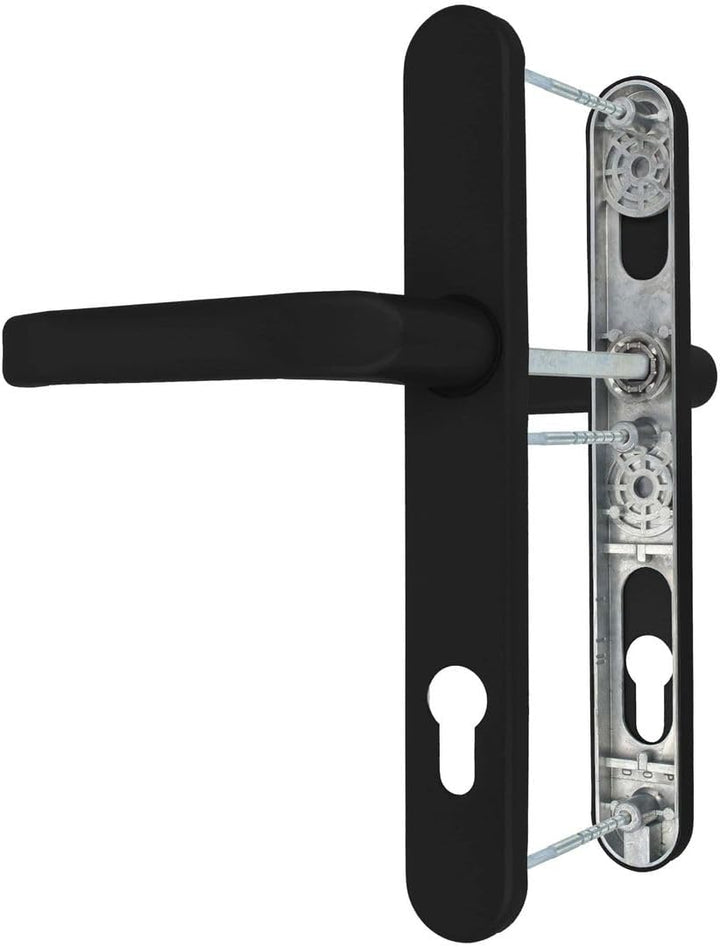 Premium Drückergarnitur Saturn DHS 92mm - Oval - Griff-Griff, Farbe:Schwarz RAL 9005, Schildbreite:5